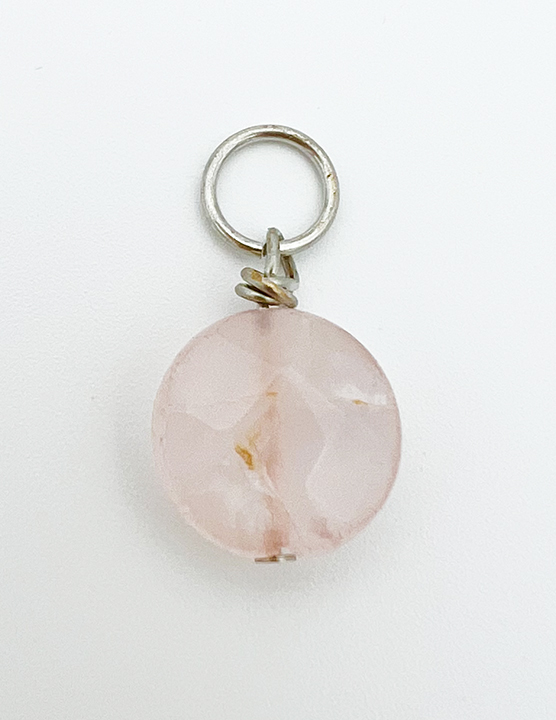 Rose Quartz Silver Key Necklace