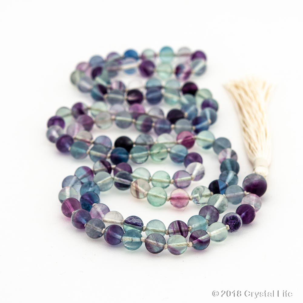 Rainbow Fluorite Prayer Bead Malas - Clarity | Gemstone Prayer Beads ...